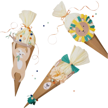 School cone craft set SAFARI SCHOOL