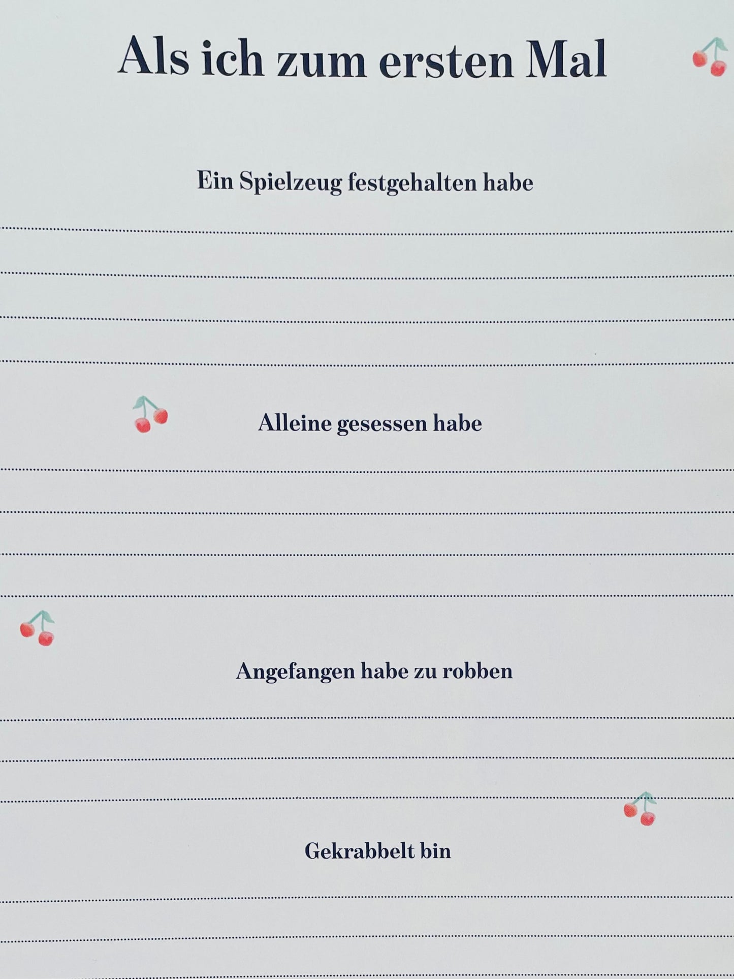 *Meine ersten Jahre* Babyalbum und Kindheitstagebuch