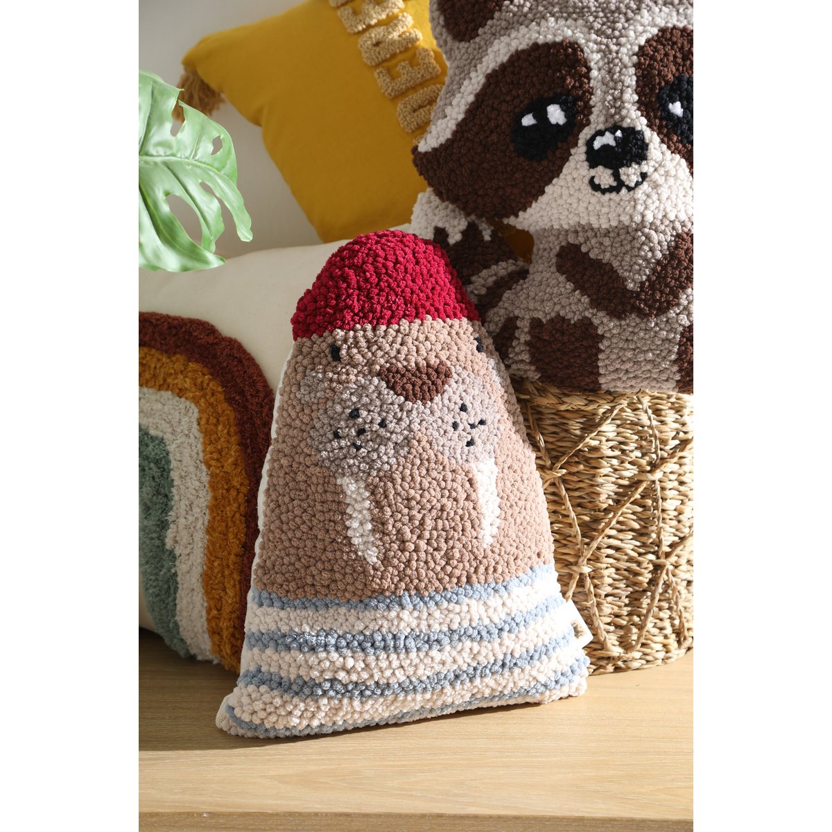 Walrus pillow VALLE – handmade with sailor cap