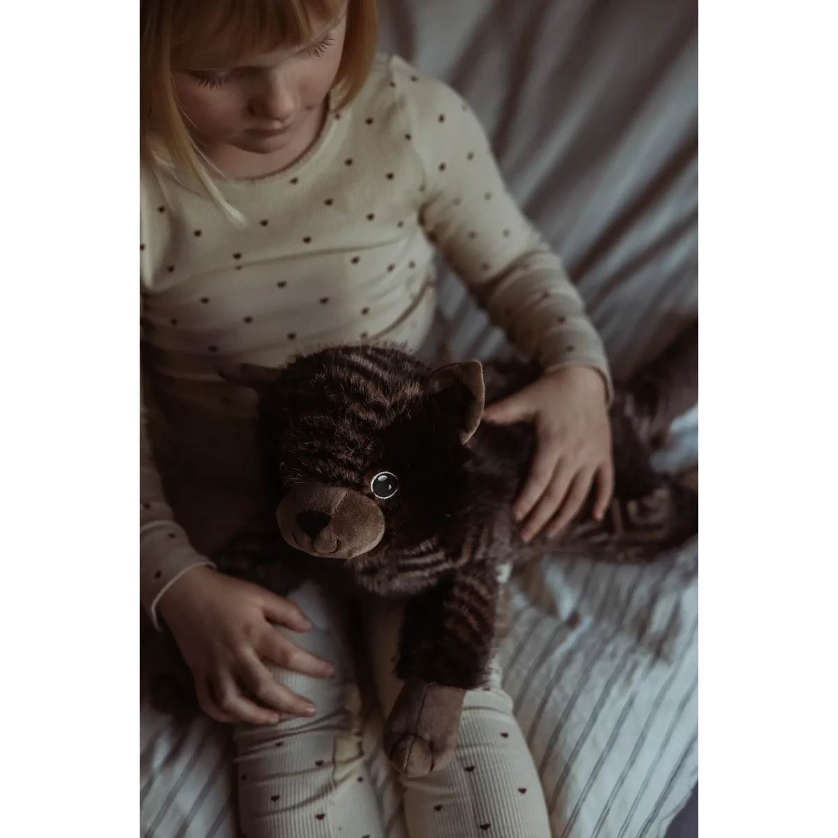 Weighted plush cat medium 1.2 kg - striped cuddly friend for security