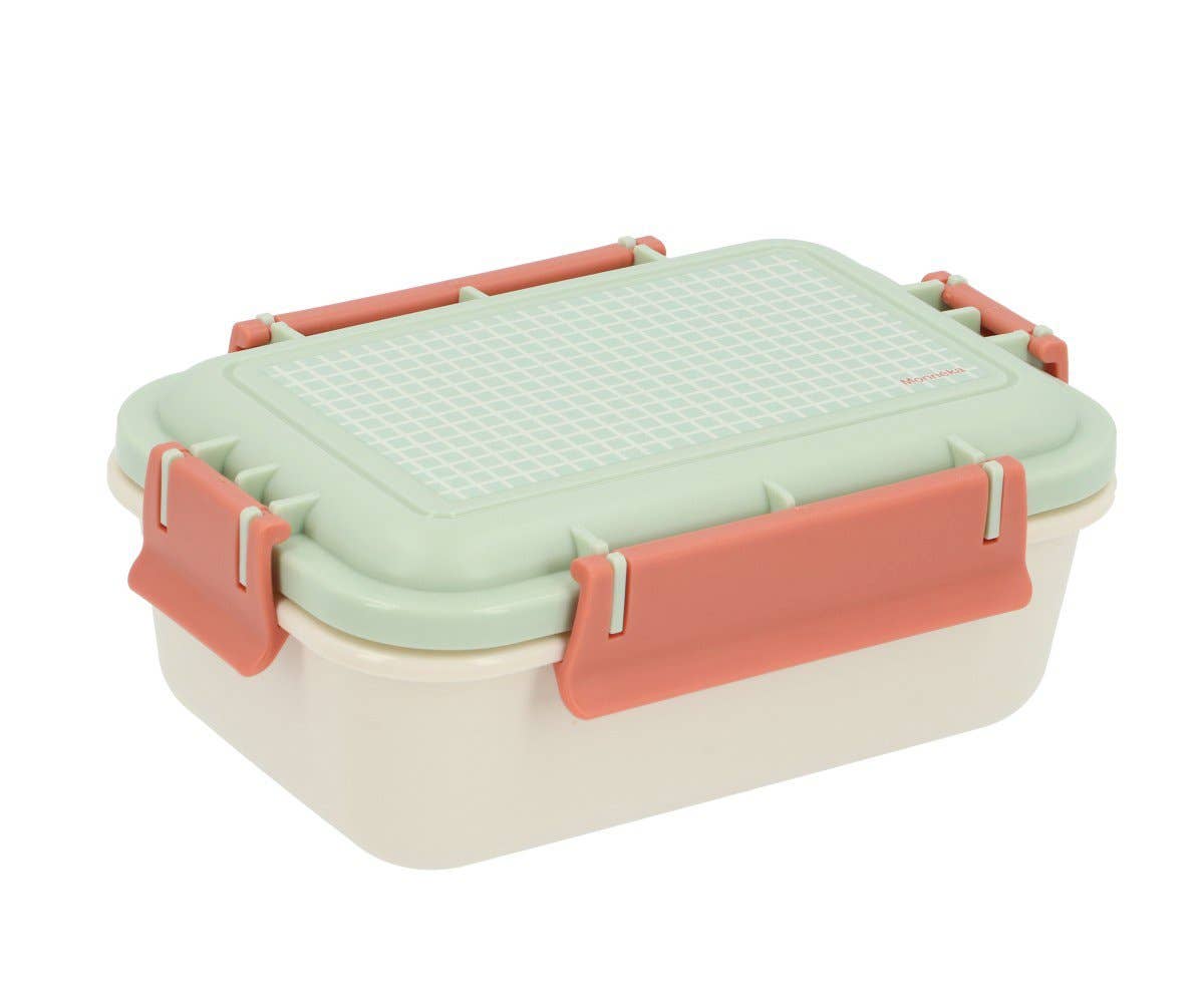 Lunch box Bento lunchbox rectangular net pattern sage green
