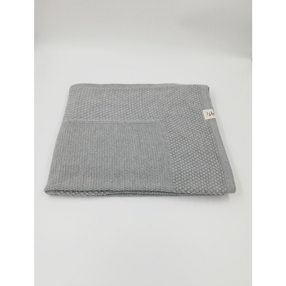 Leichte Strickdecke PLAIN aus 100% Baumwolle – Grau