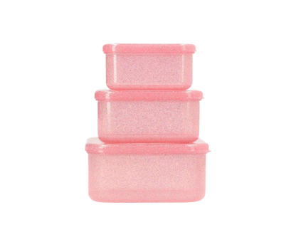3 Brotdosen / Lunchboxen Glitter Gloss Pink