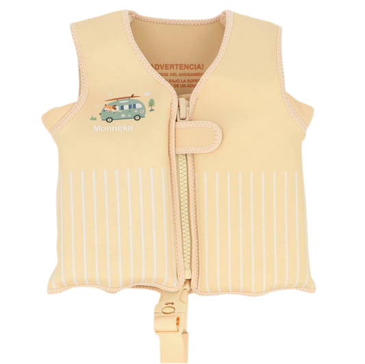 Schwimmweste beige-gelb-pastell 1-2 Jahre SURF VAN