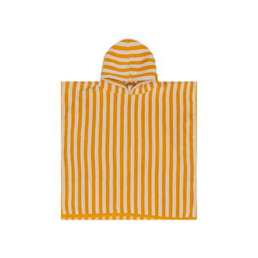 Strandponcho gelb-weiß FLOW