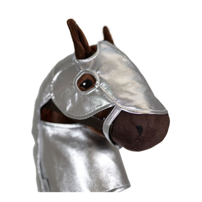 Realistische Ritter-Rüstung für dein Steckenpferd silber