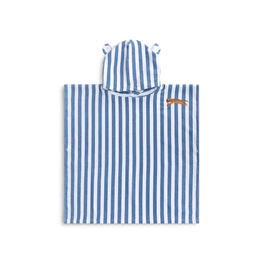 Strandponcho 65 x 65 cm blau weiß ROAMER