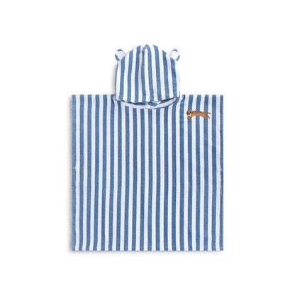 Strandponcho 65 x 65 cm blau weiß Roamer