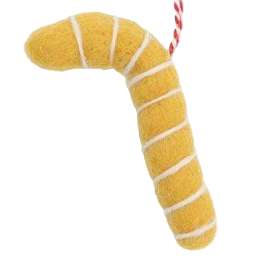 COMING SOON Weihnachtsschmuck Gelber Zuckerstangenornament