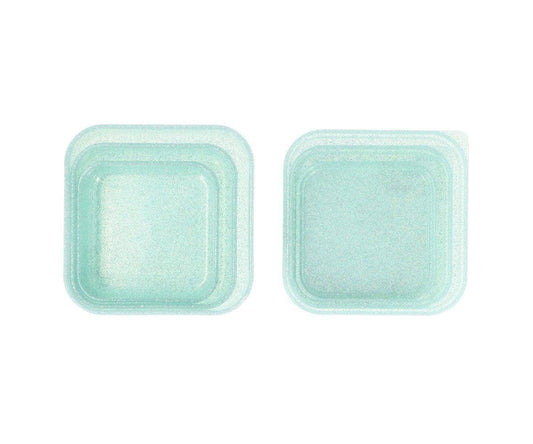 3 Aqua Glitter Türkis Brotdosen