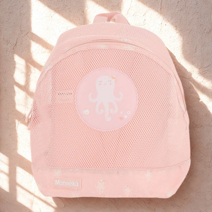 Kinder-Rucksack Antisand rosé-pfirsich Jolie Octopus
