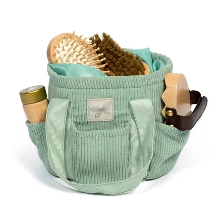 Sac de pansage – Velours côtelé vert (vide) | Hobbyhorse Accessories