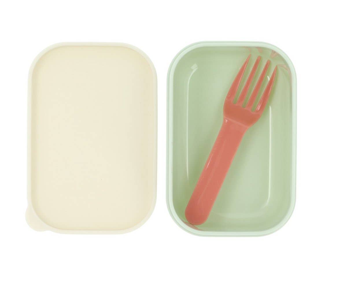 Lunch box Bento lunchbox rectangular net pattern sage green