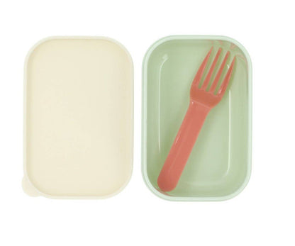 Brotdose Bento Lunchbox rechteckig  Netzmuster Salbeigrün