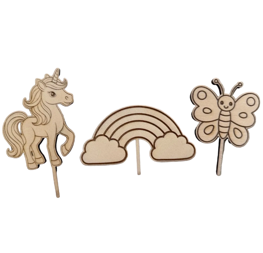 Steckerset Zauberwelt– 3 Motive für Geburtstagskranz, handgefertigt