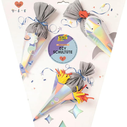 School cone craft set Space School