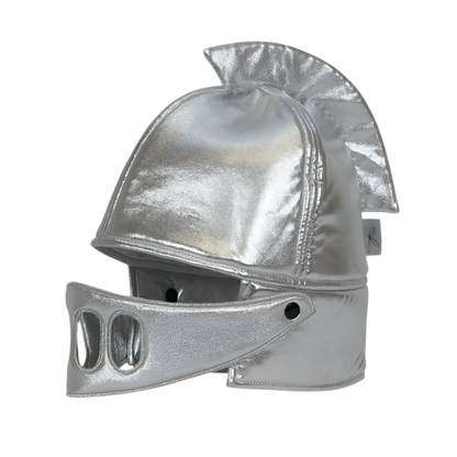 Ritterhelm für kleine Steckenpferd Ritter silber