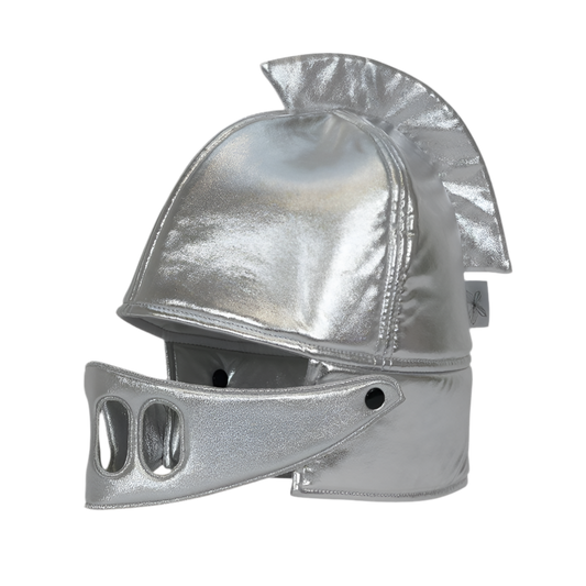Ritterhelm für kleine Steckenpferd Ritter silber