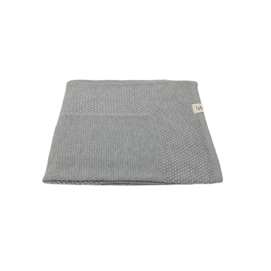 Couverture tricotée légère PLAIN en 100 % coton – gris