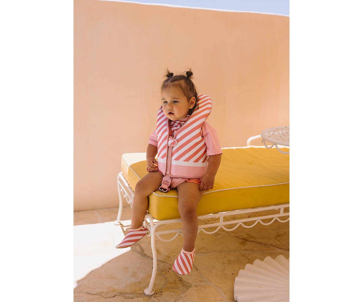 Auftrieb-Schwimmweste Stripes Bloom & Blush 1–2 Jahre