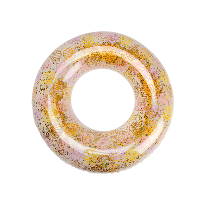 Schwimmring Ø 90 cm transparent gold Glitter Shells