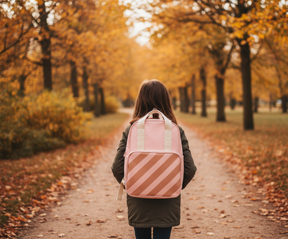 Children's backpack stripes pink