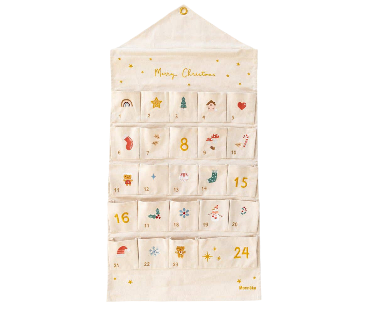 Adventskalender mit Stofftaschen
