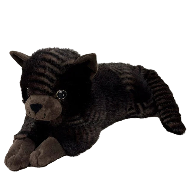Gewichtete *Plüsch-Katze* mittelgroß 1,2 kg - gestreifter Kuschelfreund für Geborgenheit