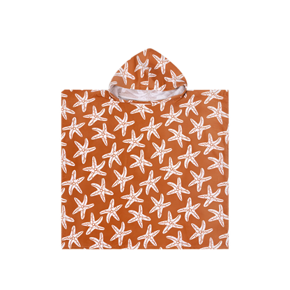 Strandponcho orange-gold-braun Seastars