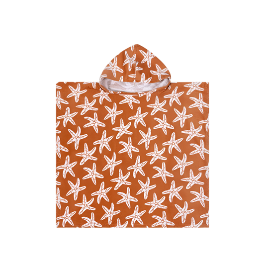 Strandponcho orange-gold-braun SEASTARS