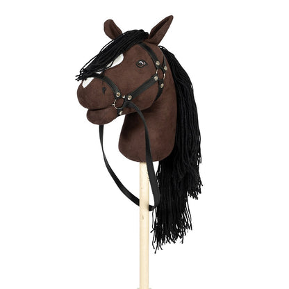 Hobbyhorse – brown with white blaze &amp; open mouth