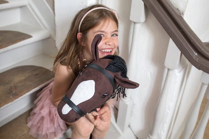 Steckenpferd *Premium Braun* mit weißer Blesse & offenem Maul