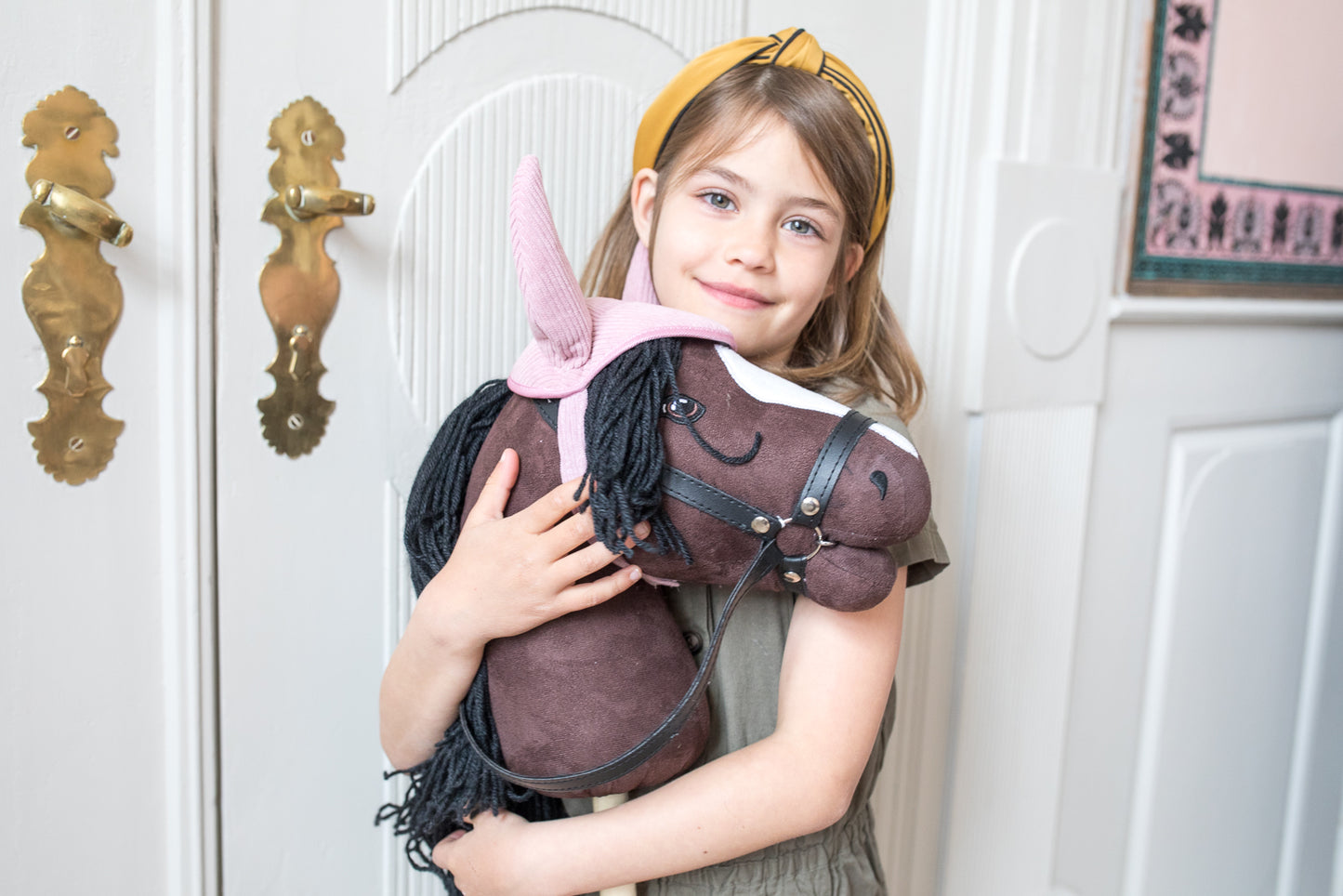 Steckenpferd *Premium Braun* mit weißer Blesse & offenem Maul