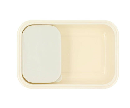 Brotdose Bento Lunchbox rechteckig  Netzmuster Salbeigrün