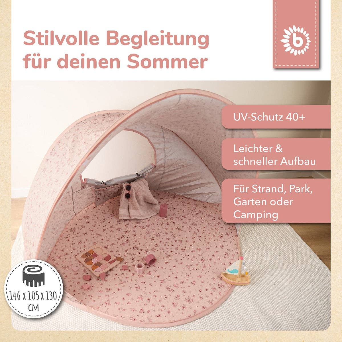 Abri de plage pop-up DREAMY FLOWERS