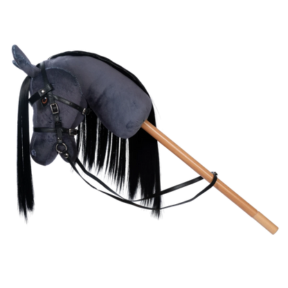Hobbyhorse Blaze | Grey hobby horse with black mane