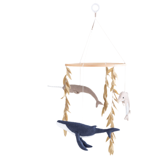 Handmade wool felt ocean mobile – fish &amp; sea plants