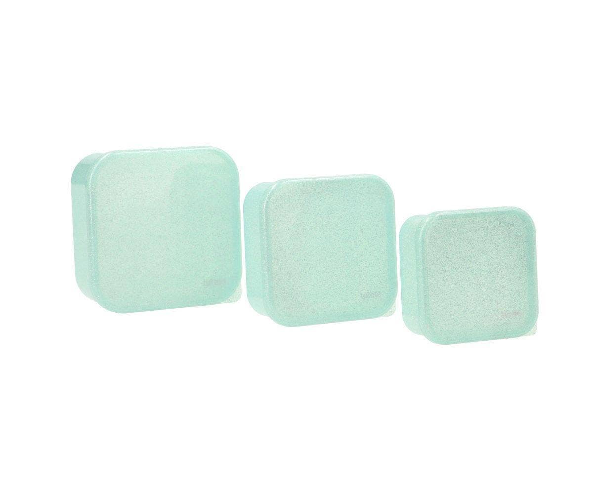 3 Aqua Glitter Türkis Brotdosen