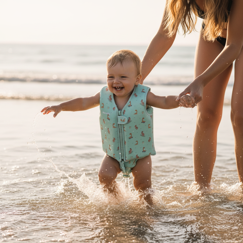 Schwimmweste mint-grün-pastell 1-2 Jahre *Cool Dinos*