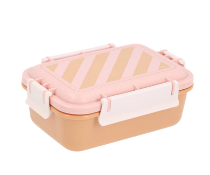 Brotdose Bento Lunchbox rechteckig Streifen Pink