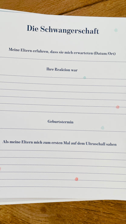 *Meine ersten Jahre* Babyalbum und Kindheitstagebuch