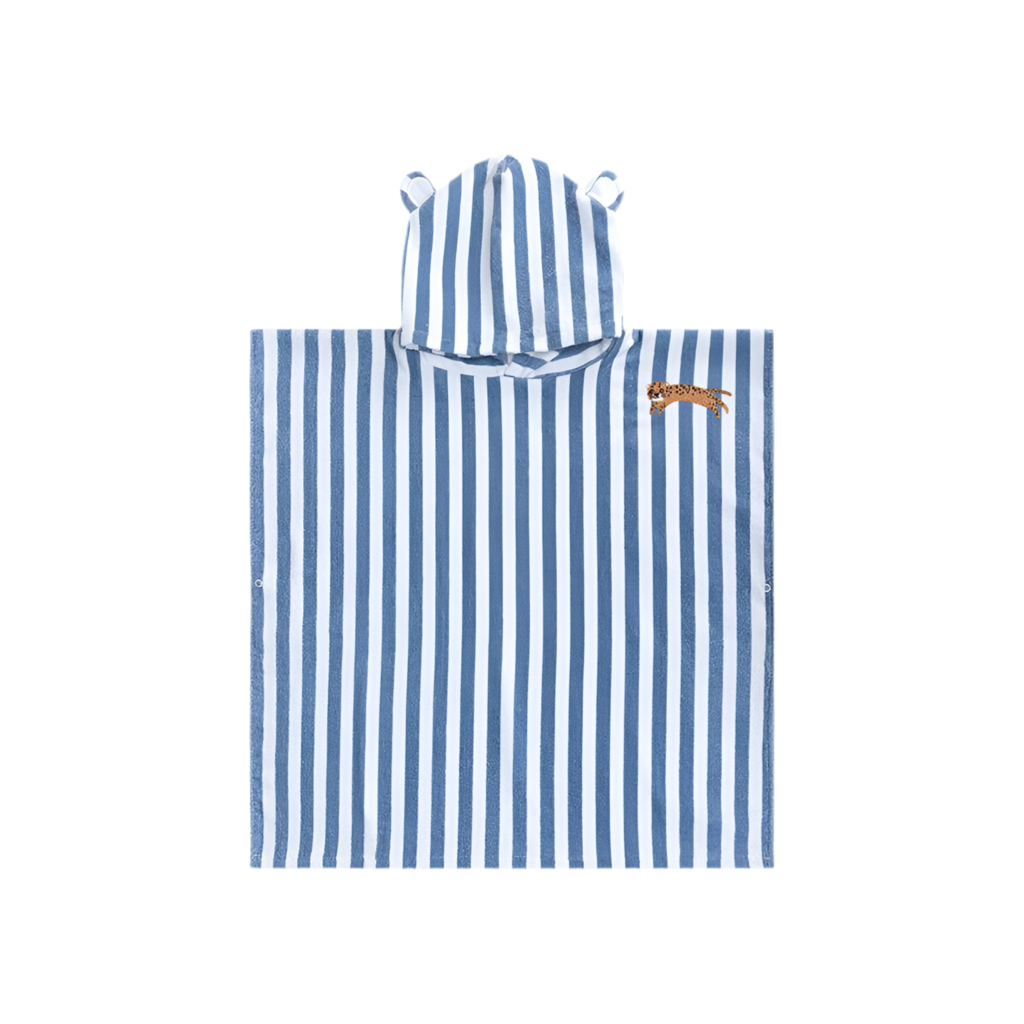Strandponcho 65 x 65 cm blau weiß ROAMER