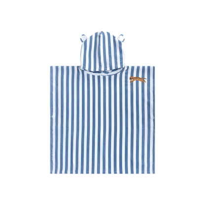 Strandponcho 65 x 65 cm blau weiß Roamer