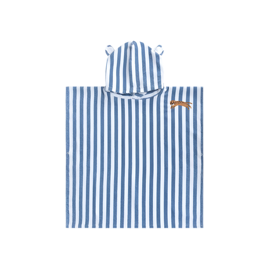 Strandponcho 65 x 65 cm blau weiß ROAMER
