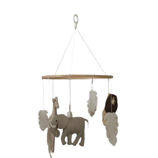 Handmade Safari Mobile – Elephant, Lion &amp; Giraffe