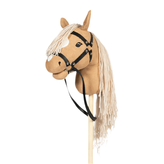 Steckenpferd – Beige mit weißer Blesse & offenem Maul