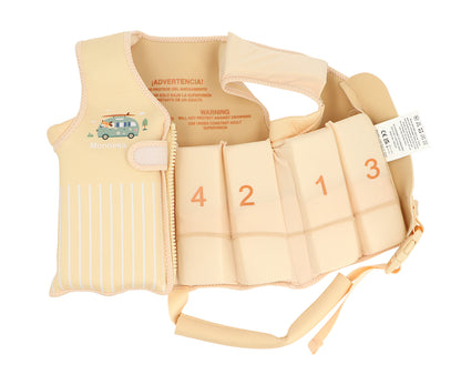 Schwimmweste beige-gelb-pastell 1-2 Jahre Surf Van