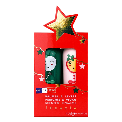 Weihnachtsset Duo Star - Lippenpflege-Duo Zuckerstange & Kirsche