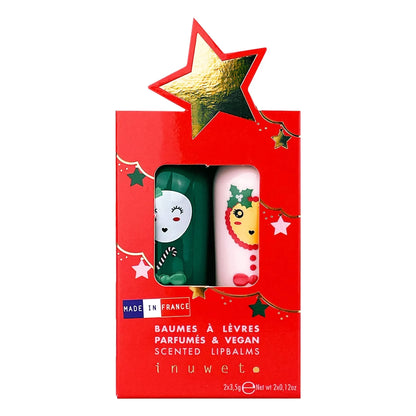 Weihnachtsset Duo Star - Lippenpflege-Duo Zuckerstange & Kirsche