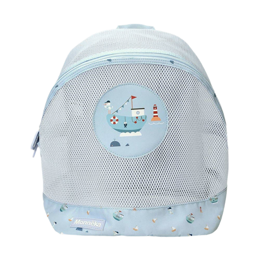 Kinder-Rucksack Antisand hellblau FISHING BOAT
